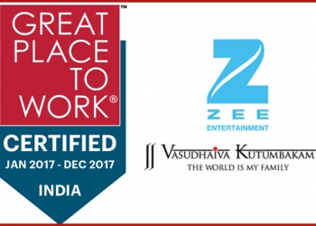 Zee Entertainment gets certified as a Great Place to Work®
