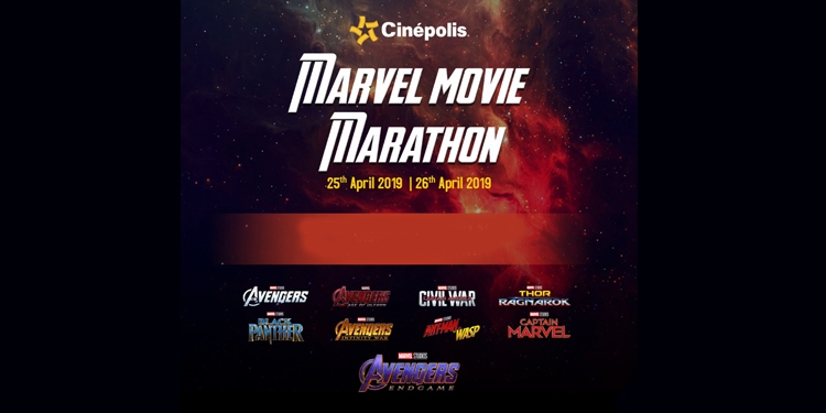 Cinépolis to host Marvel characters movie marathon from 25th April