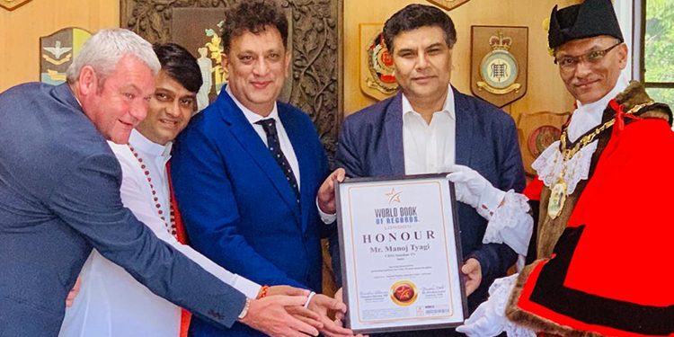 World Book Of Records – London honours CEO of Sanskar TV for promoting spiritual and Vedic wisdom