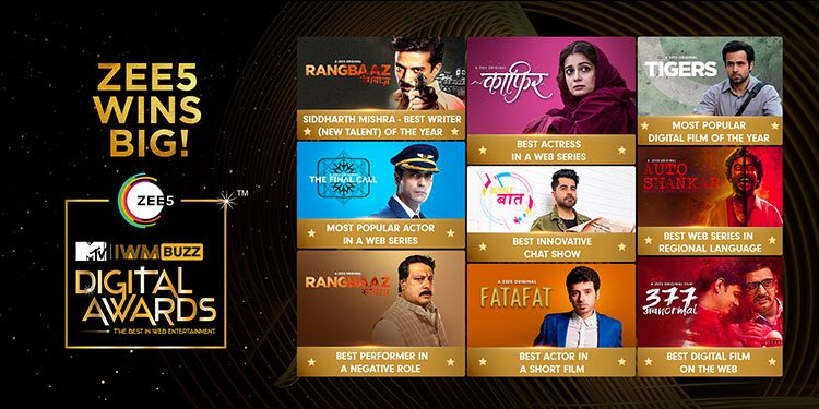 ZEE5 Wins 9 Prestigious Awards at the IWMBuzz Digital Awards