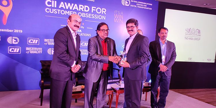 The Hindu Group receives two recognitions at the CII Award for Customer Obsession 2019