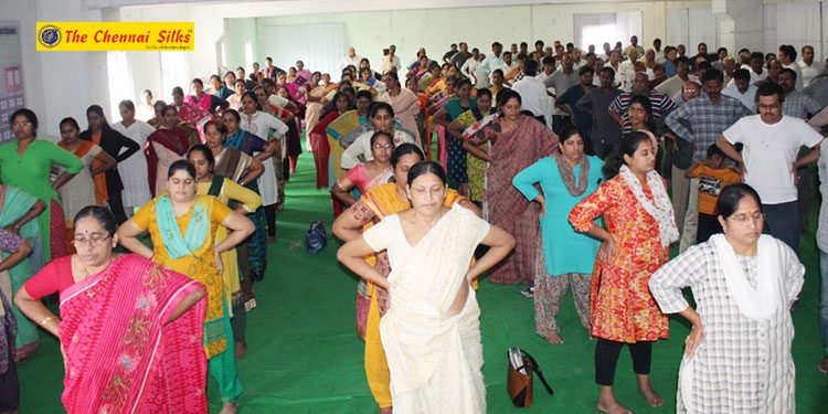 The Chennai Silks conducted one day training camp of the “Kayakalpa Yoga” in association with Hyderabad SKY Yoga Trust