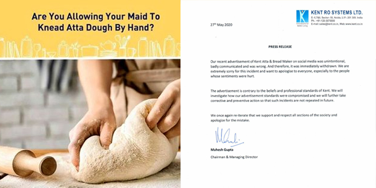 Kent apologises after discriminatory post leads to controversy