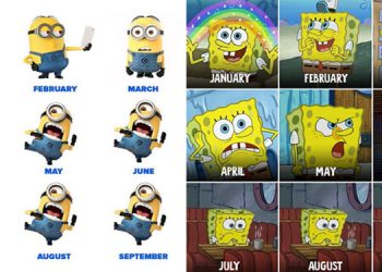 Brands represent 2020 moooods with month grid creatives