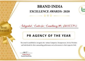 ICCPL received the honor of ‘PR agency of the year’ at Brand India Excellence Awards 2020