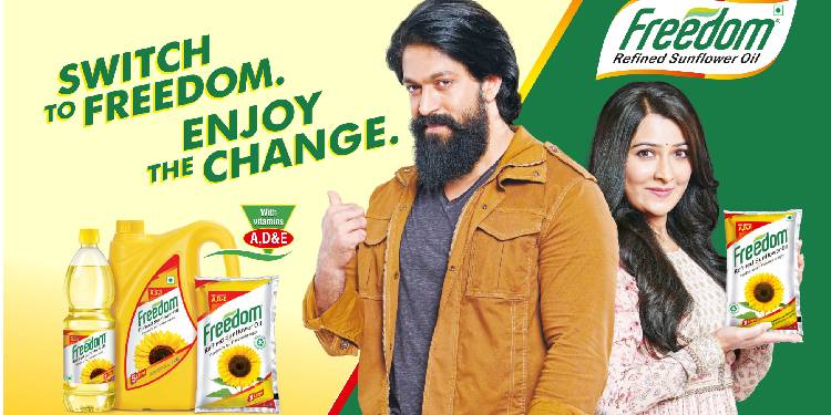 Freedom Refined Sunflower Oil ropes in Actors Yash & Radhika as brand ambassadors