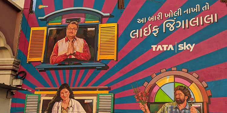 Tata Sky celebrates the grace and allure of Gujarati actors through unique wall murals in Gujarat