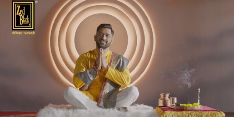 MS Dhoni seen in a Guruji avatar in new Zed Black Agarbatti TVC