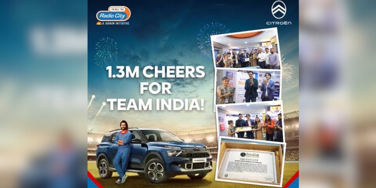 Radio City Scores Big: 1.3M Cheers for Team India in Citroën Cheer for India Campaign