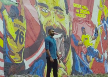 Zomato paints a wall for the wall of Indian hockey PR Sreejesh in his hometown of Kochi
