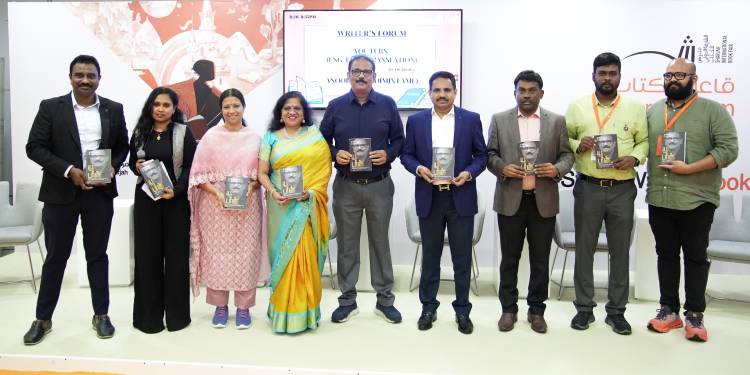 Dr. A.V. Anoop unveils "YOU TURN" memoir covers in Tamil & English at 43rd Sharjah Book Fair 2024