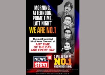 News18 India leads Hindi News Genre for two years, dominates all time bands
