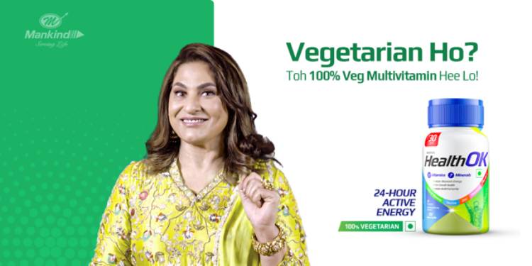 Mankind Pharma launches HealthOK’s 100% vegetarian multivitamin campaign featuring Archana Puran Singh