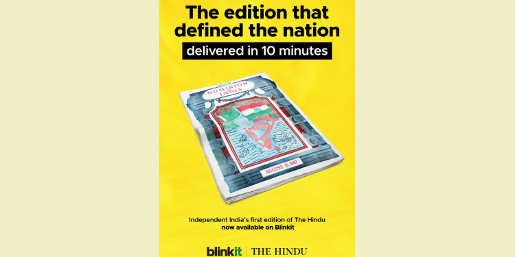 Blinkit delivers The Hindu’s historic 1947 Independence Day front page
