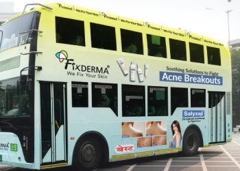 Fixderma celebrates 15 years with large-scale bus branding in Mumbai, Bangalore, Chennai, Hyderabad and Kolkata routes