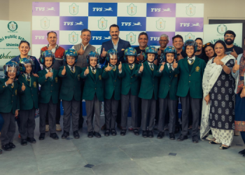 TVS Motor reinforces road safety mission with helmet drive for school children in Shimla