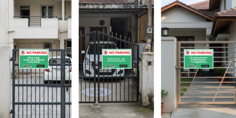 DriveU adds a smile to No Parking signs in Coimbatore, making urban rules fun