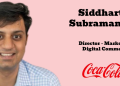Coca-Cola Elevates Siddharth Subramanian as Director – Marketing, Digital Commerce