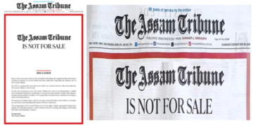 Assam Tribune’s ‘Not for Sale’ front-page ad sparks debate amid financial challenges
