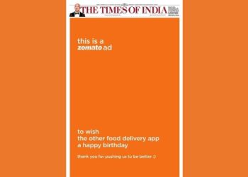 Zomato wishes rival Swiggy on birthday with minimalist print ad celebrating healthy competition